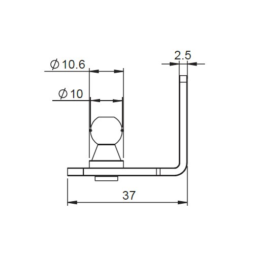 GAS STRUT BRACKET S/S - 37MM X